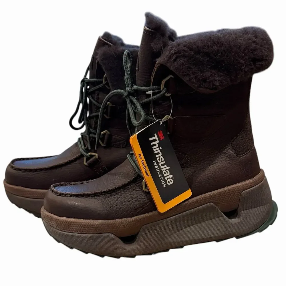 UGG Auden Brownstone Thinsulate Waterproof Shearling Snow Boot Shoes Brown Men 9